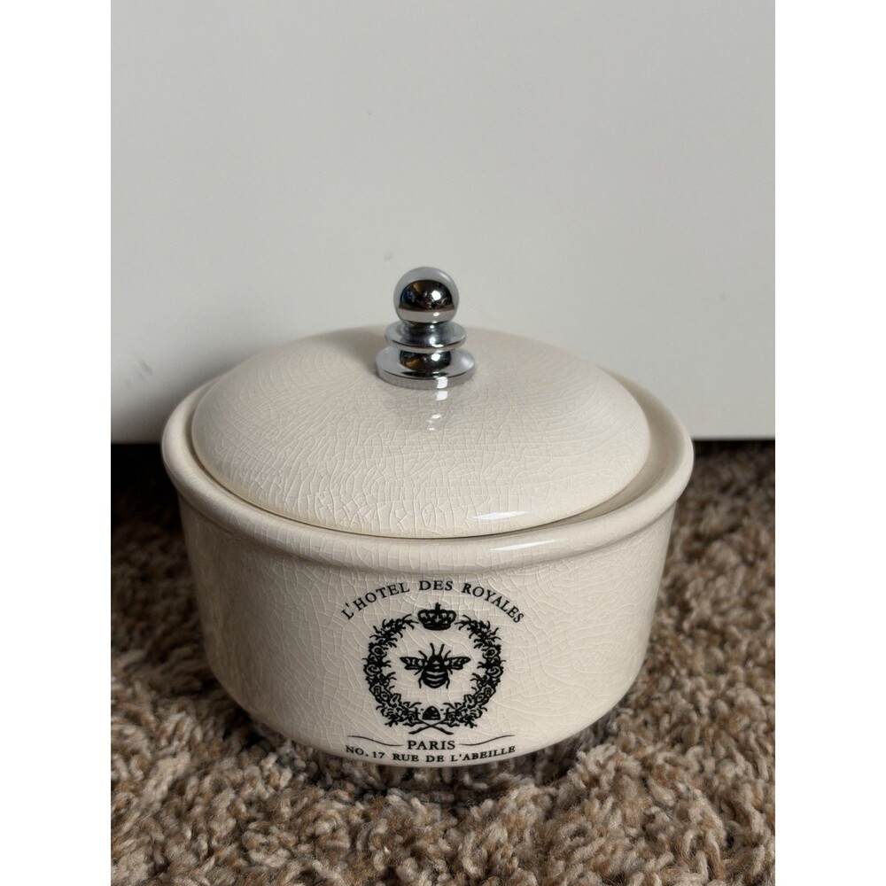 Earl & Wilson L’Hotel Des Royales Paris Bee Ceramic Lidded Canister Jar